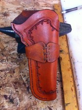 WESTERN HOLSTER FO RUGER SINGLE SIX HAND TOOLED COWBOY ACTION