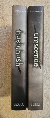2 Book Set By Becca Fitzpatrick Hush Hush, Crescendo Hard Cover - Foto 3 di 3