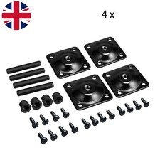 4x Leg Fixing Mounting Plates Brackets Level Plates With M8 Screws Metal Black