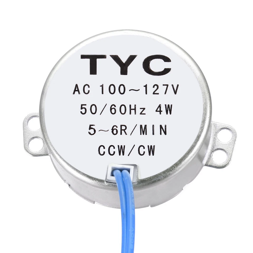 Synchronous Motor AC 100-127V 5-6RMP 50-60Hz 4W Double Flat Shaft CW/CCW - Image 3 of 4