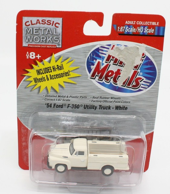 Classic Metal Works 30217 Ho 1954 Ford F 350 White Utility Truck