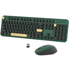 Colorful Wireless Computer Keyboards Mouse Combos Polychrome Round Keycaps Re...