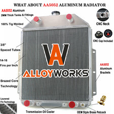 3 Row Aluminum Radiator For 1942-1952 Ford F1 F2 F3 Pickup Truck Flathead Engine
