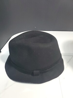 Bebe 100% Wool Felt 119861 Black Hat Brim Sz 10.5x4.5x1.7  display picture 1
