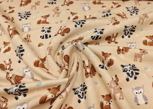Waldzauber Hilco French Terry angeraut Kinderstoff Babystoff Tiere Sweat 50 cm - Bild 3 von 3