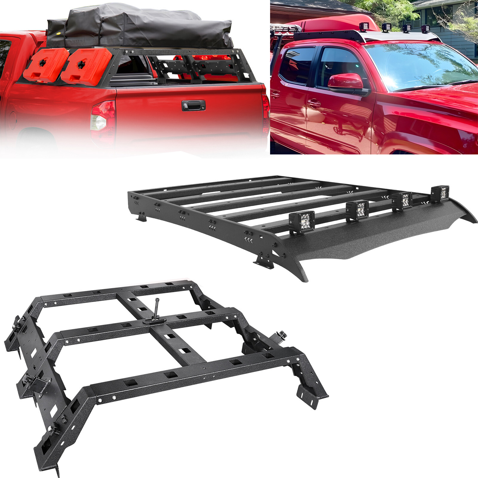 Carbon Steel Cargo Bed Rack Roof Rack for 2005-2023 Toyota