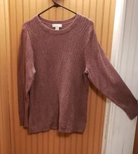 Women's CJ Banks Pink Knit Pattern Sweater Size X