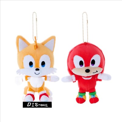 Sonic the Hedgehog Tails and  Knuckles Set of 2 Plush Mascot Keychain LIMITED