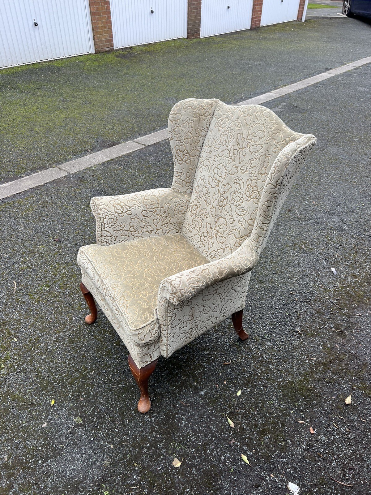 Parker Knoll Wingback Chair Pale Mint Green Velour Floral eBay