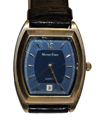Mathey Tissot 3747 da Uomo Quarzo Orologio Data 40 X 32 MM Ovale Case Japan Mov. - Foto 4 di 4