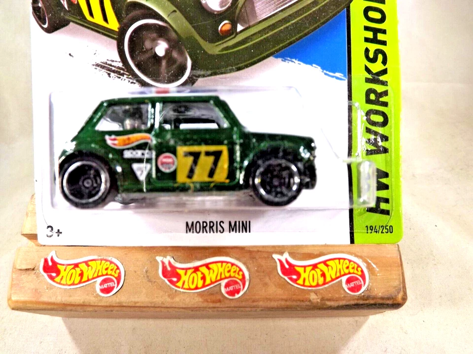 Hot Wheels #194 HW Workshop-HW All Stars Morris Mini 2014 verde con negro MC5 Sp Foto 2 de 4