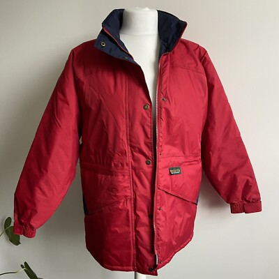 Regatta Great Outdoors Red Waterproof Jacket Quilted Inside Packable Hood UK 10