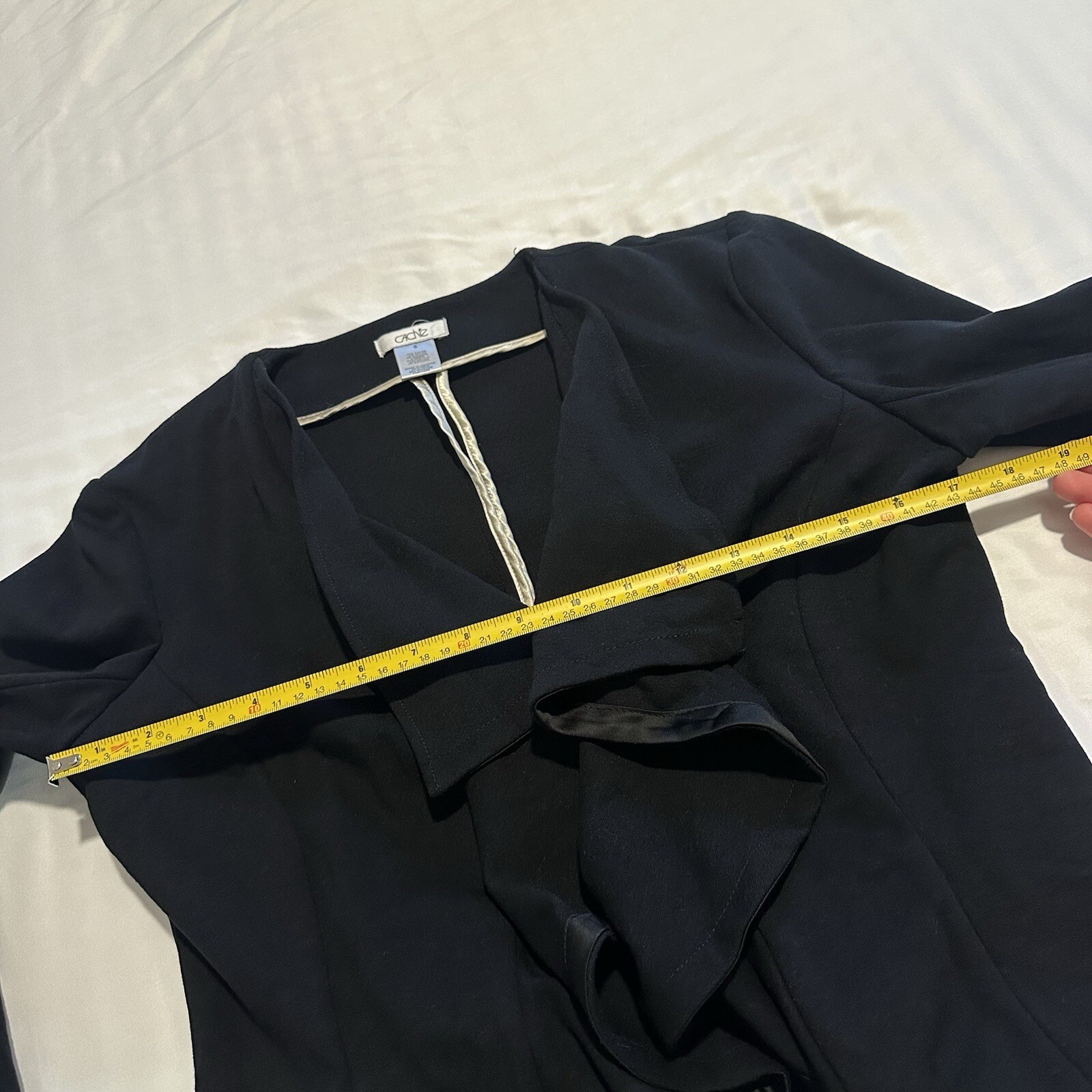 Cache Black Open Front Blazer Jacket Size 6 Women… - image 9