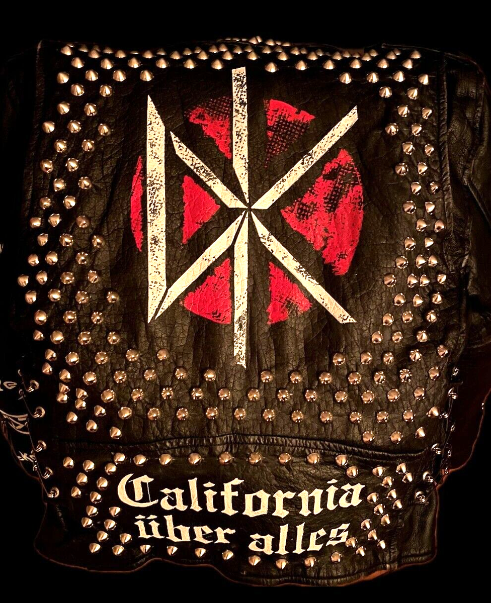 Dead Kennedys Leather Jacket Handpainted Studded S/M Punk Black