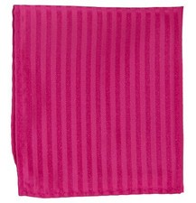 New Men's Poly Woven pocket square hankie only hot pink tone on tone stripes