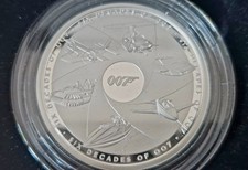 2024 Six Decades of 007 James Bond 2 Oz Silver Proof Coin with Box and COA
