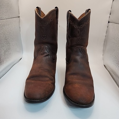 Ariat Heritage Cowboy Style Leather Womens Boots Brown US4/AU4 Embroidered - Picture 4 of 11