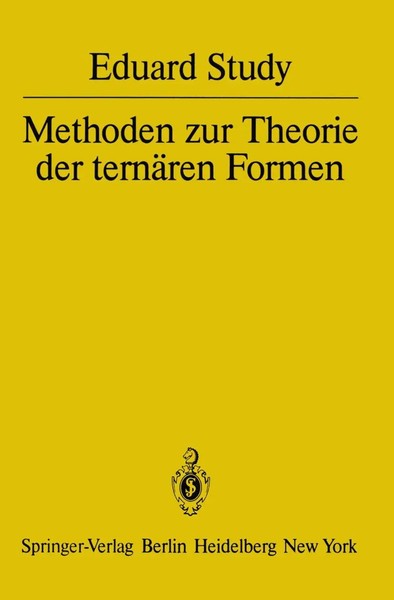 E. Study | Methoden Zur Theorie Der TernäRen Formen | Taschenbuch | Deutsch-image