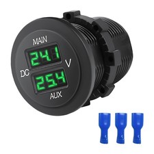Rdxcv Led Digital Double Voltmeter Dc 12-24v Dual Voltmeter Voltage Gauge Wi...