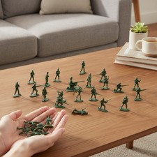 100 Realistic Green Army Men - Action Figure Play Set, Perfect for Dioramas