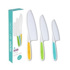 Tovla Jr. Kid Safe Knife Set for Real Cooking  3-Piece Toddler Kitchen Knive...