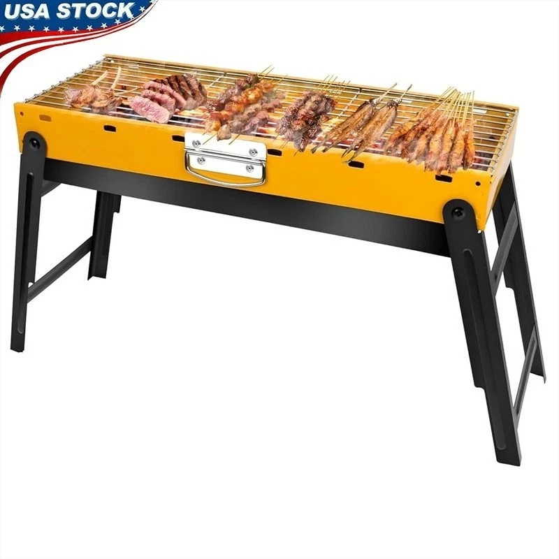 Portable Charcoal Grill Outdoor BBQ Smoky Flavor Easy Setup Compact Storage New