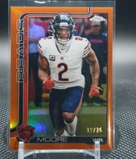 2025 Topps Chrome Football DJ Moore Orange Lava Refractor /25 Bears