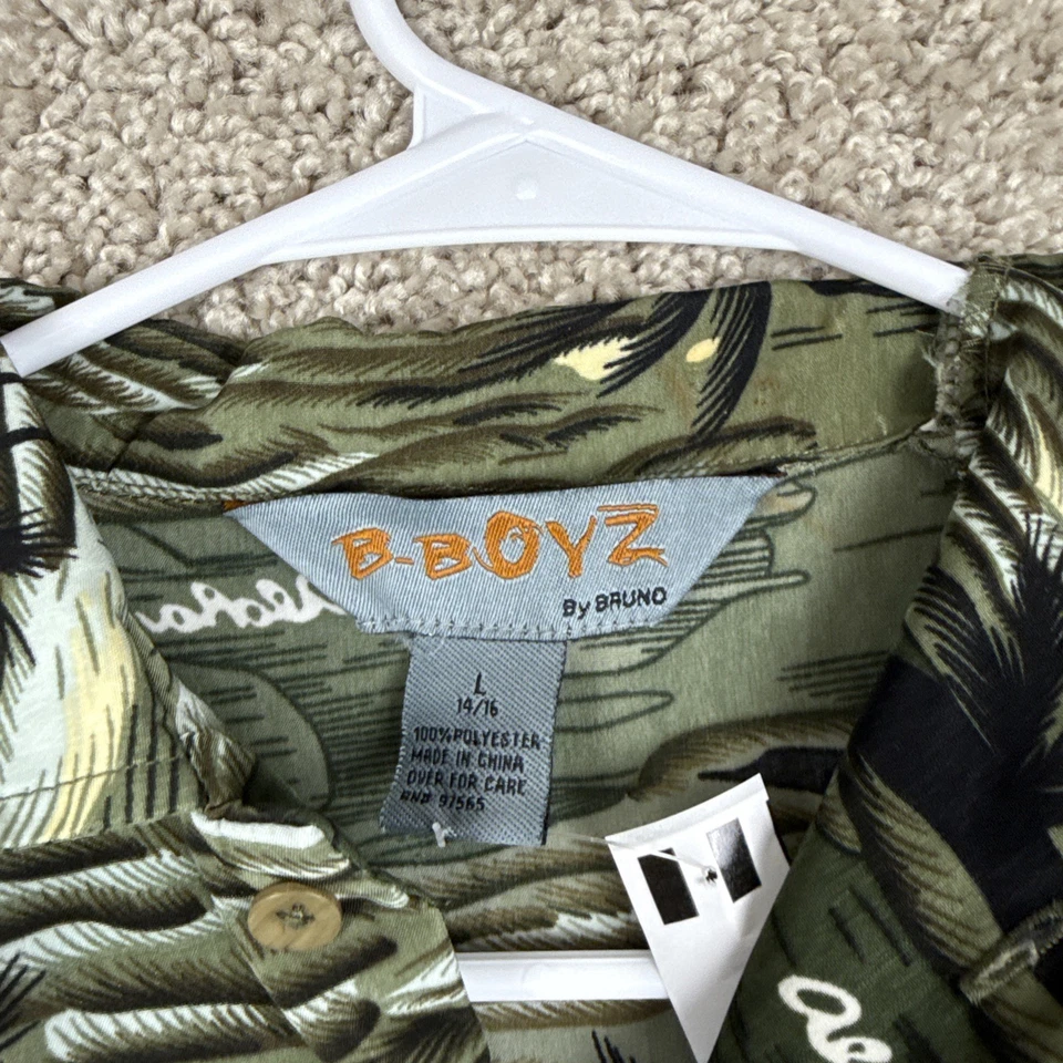 Camisa B-Boyz By Bruno Aloha Hawaiana Niños Jóvenes Abotonada Niños Talla L (14/16) Foto 2 de 4