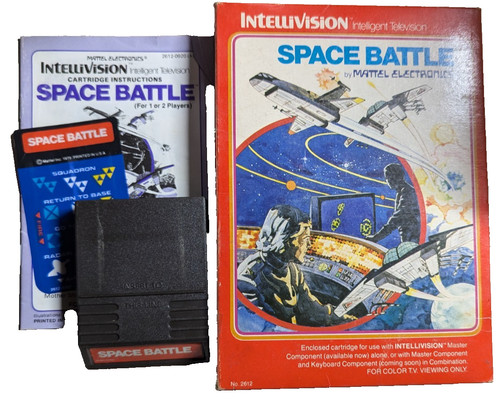 Space Battle Intellivision Video Game 1979 Complete CIB Box Tested Ships Fast
