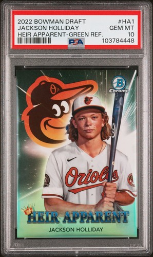 2022 Bowman Draft Jackson Holliday Heir Apparent Green Refractor /99 PSA 10