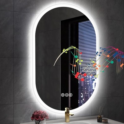 Ovaler LED Spiegel Bluetooth Badezimmer 60x90cm - Antibeschlag, 3000K-6500K