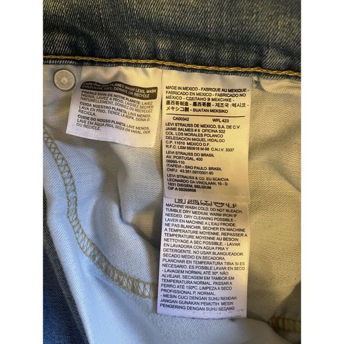 Levi's 505 Regular Fit Straight Leg Medium Wash Denim Blue Jeans Men Size 38x30 - Afbeelding 13 van 16