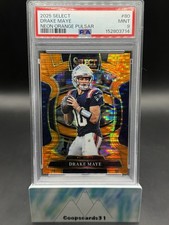2025 Panini Select FOTL Neon Orange Pulsar DRAKE MAYE 2/7 PSA 9 POP 1 PATRIOTS🔥