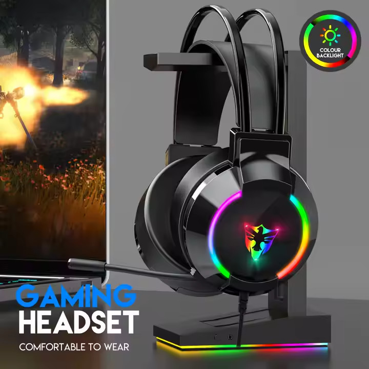 Wired RGB Gaming Headset With Mic 7.1 Surround Sound PC PS5 PS4