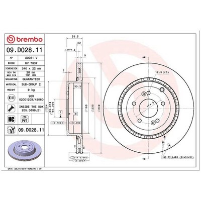 Brembo 2 Bremsscheiben + 1 Satz Beläge hinten 25958128