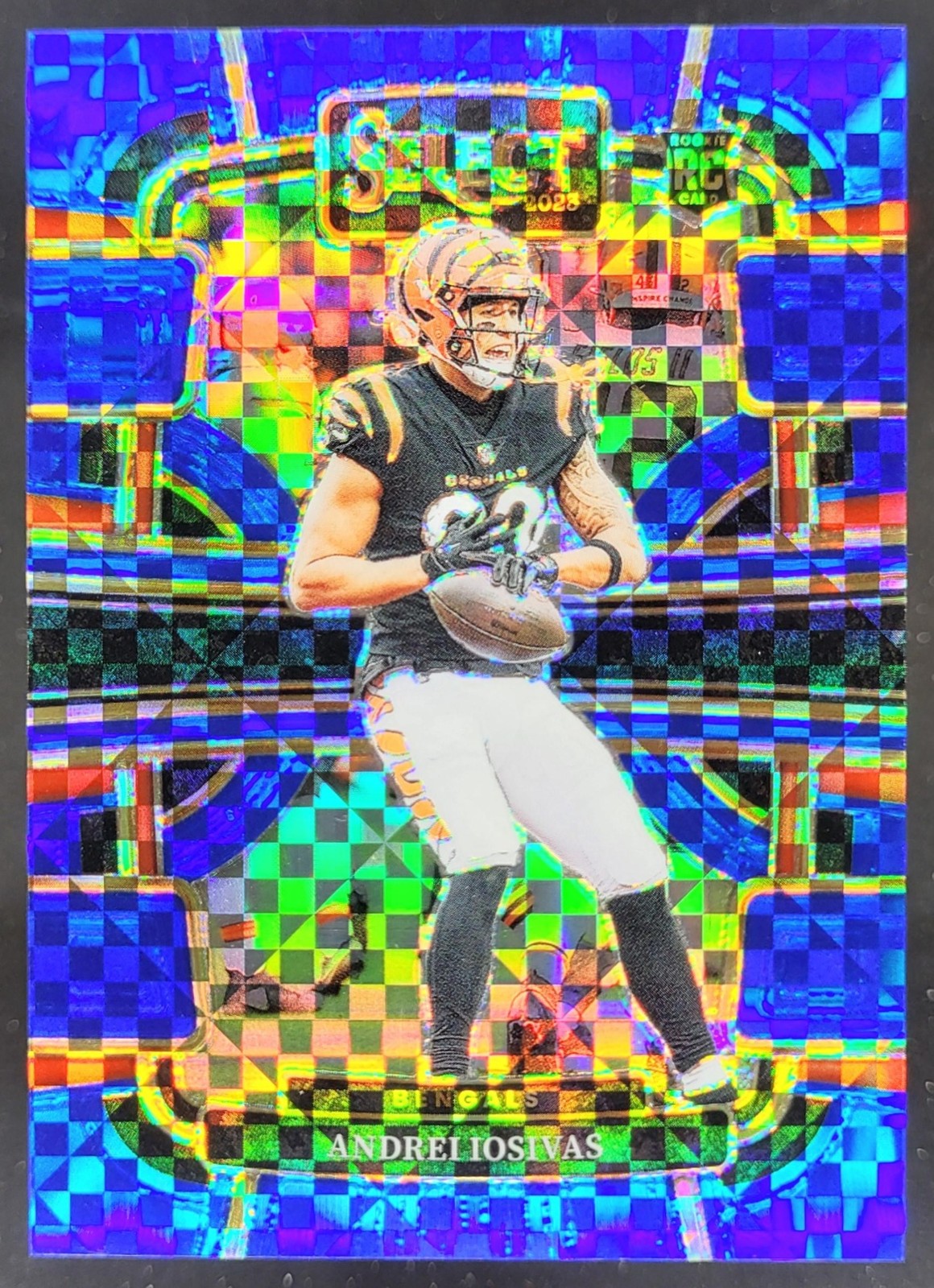 2023 Panini Select Andrei Iosivas Blue Prizms /199 RC Concourse Bengals SB6