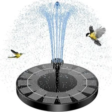 Solar Power Bird Bath Fountain Pump Upgrade 2.5W Solar Fountain with 6 Nozzle