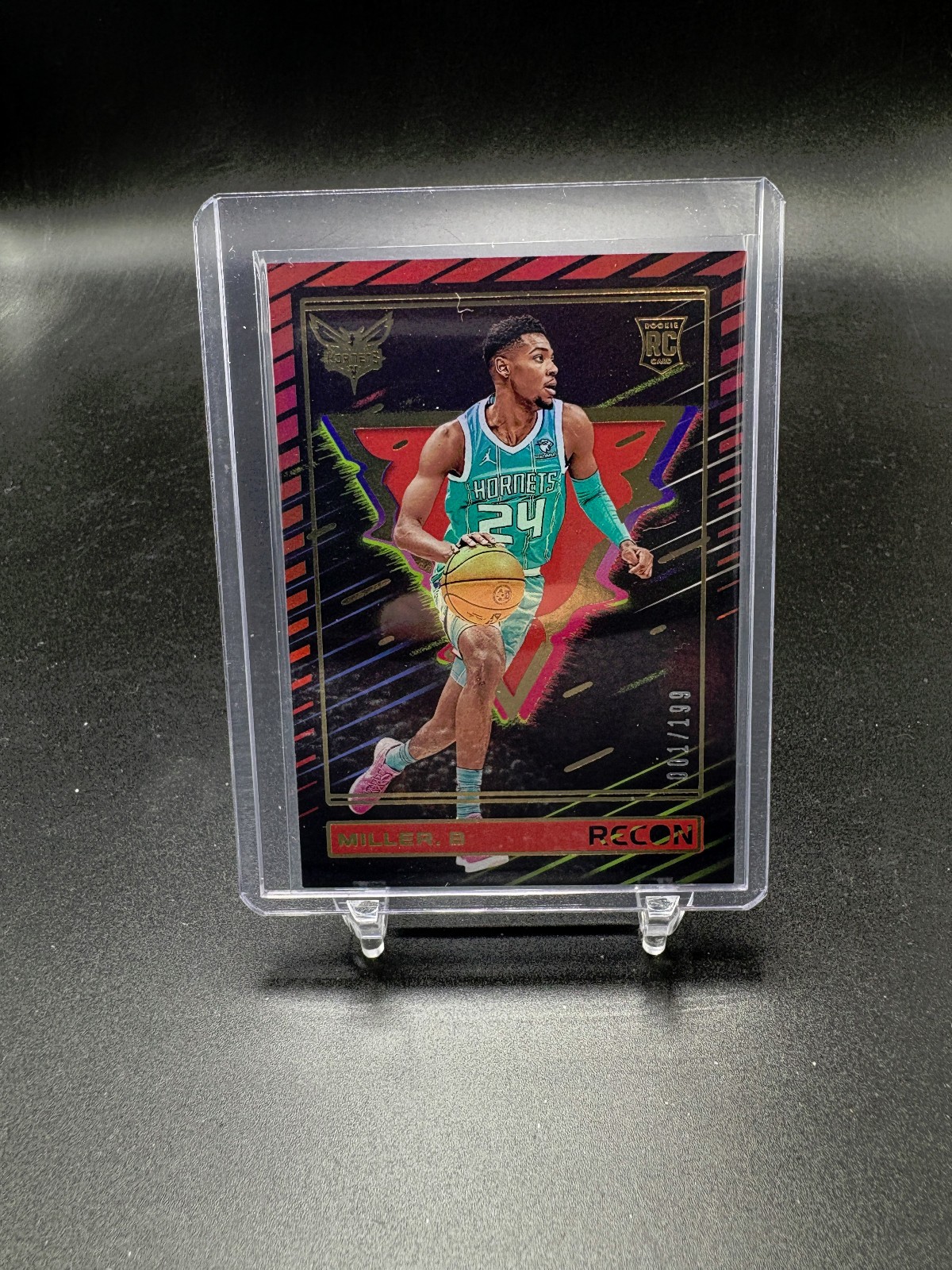 Brandon Miller Rookie /199 - 2023-24 Panini Recon #233 Holo Red RC Hornets