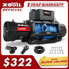 X-bull 13000lbs 12v Electric Winch Synthetic Rope Truck Towing Trailer 4wd Jeep