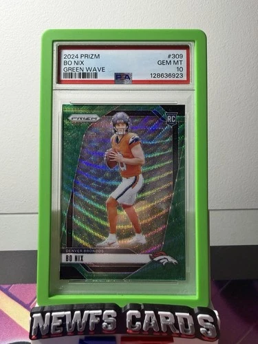2024 PANINI PRIZM GREEN WAVE #309 BO NIX PSA 10