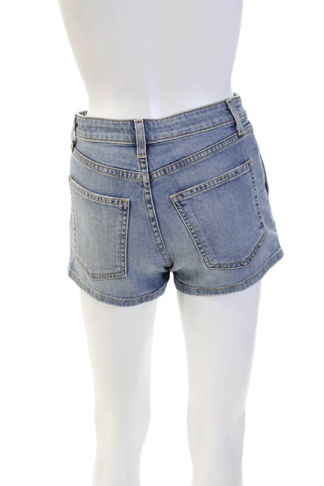 Ramy Brook Womens Cotton Buttoned Pocket Detail Denim Shorts Blue Size 24 - Image 3 of 4