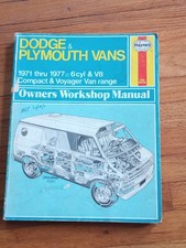 Dodge & Plymouth Vans 1971 - 1977 Haynes Repair Manual No 349 30065 V6 V8