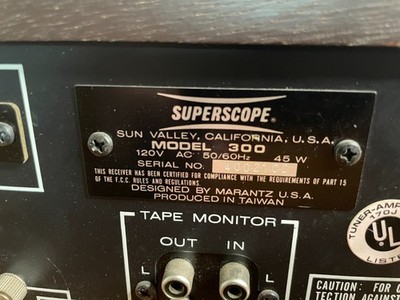 Vintage SuperScope By Marantz Model 300 ~ Stereo Quadraphase Receiver  tested ++