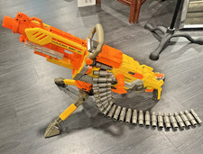 Hasbro NERF N-Strike VULCAN EBF-25 Dart Blaster-W- STAND AND AMMO BELT "RETIRED"