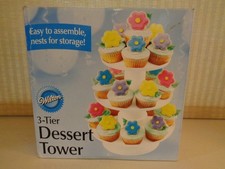 Wilton White 3 Tier Dessert Tower, Fruit, cupcakes