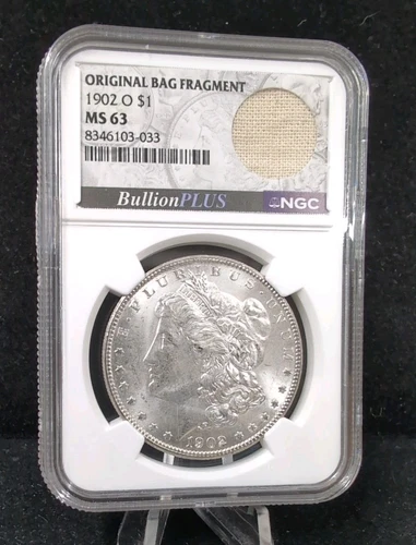 1902-O $1 MORGAN SILVER DOLLAR NGC MS 63 Original Bag Fragment #4583