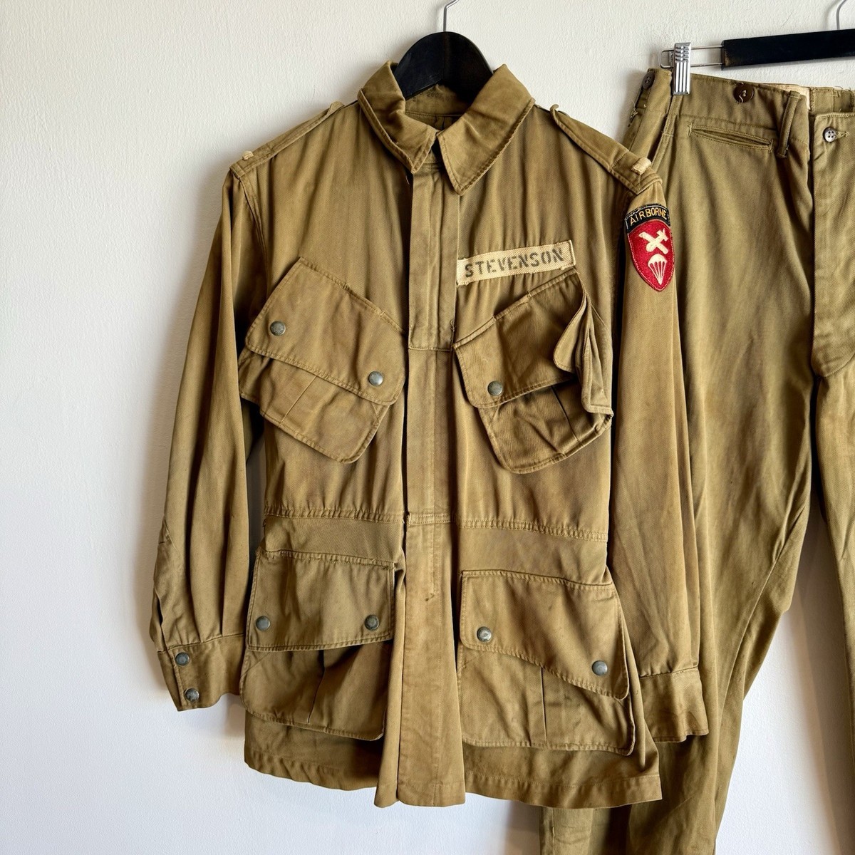 Original WWII M42 Named Officer Airborne Jump Jacket & Pants | eBay
