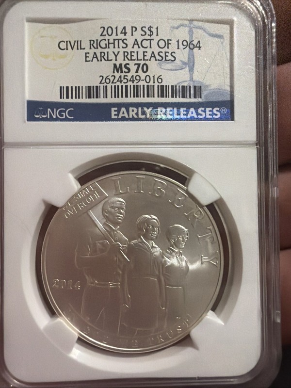 1 Dollar MS-70 Civil Rights Act Of 1964