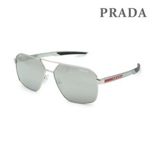 Prada Men's Sunglasses PS55WS 1BC07F 60 Silver with Nose Pads SPS 55W 1BC-07F