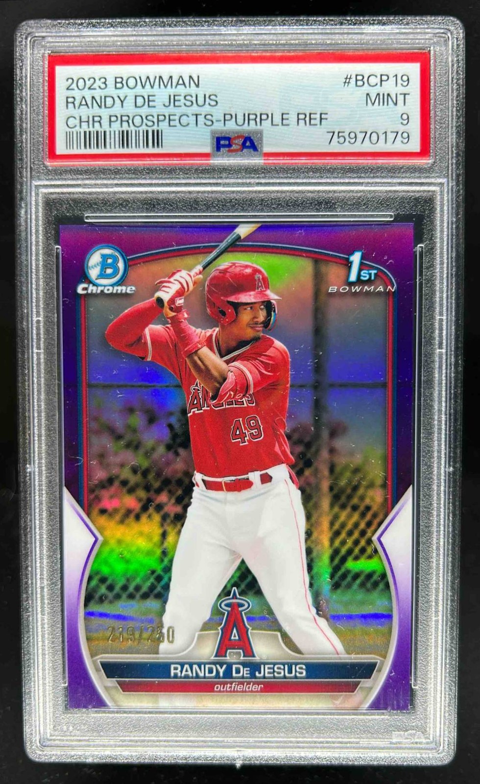 2023 Bowman Randy De Jesus Chrome Purple Refractor /250 #BCP-19 1st Prospect